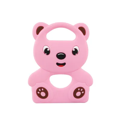 100% Food Grade Silicone Baby Teether: Cute Bear Shape for Sensory Relief and Grinding Teeth Pain