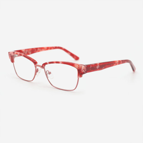 Rectangle Acetate And Metal Combined Women's Optical Frames 23A3074