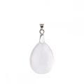 Natural Quartz Crystal 28x35MM Waterdrop Pendant Necklace with 45CM Silver Chain