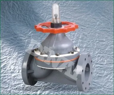 -14℃~80℃ Working Pressure Upvc / Pvc Diaphragm Valve Flange Connection Wheel Handle 1.0mpa