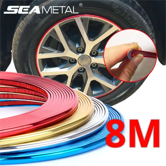 Car Wheel Protector Rim Sticker Moulding Strip Trim Chrome Decoration Tire Rims Hub Strips Exterior Car Styling Auto Accessories