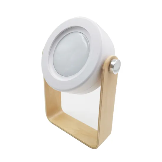 Cordless Modern RGB Touch Foldable Wood Handle LED Desk Lamp with USB Port