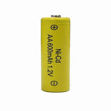 NiCd batteries, 1.2v 600mAh NiCd battery