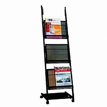 Magazine Display Rack with Moveable Function, Sized 900 x 500 x 1,650mm