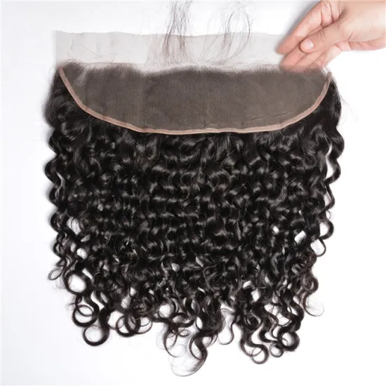 HD Lace 100% cuticles aligned natural water wave lace frontal closure cheap Virgin human hair water wave lace front closure