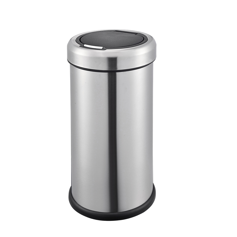 30L Stainless Steel Round Soft-Opening Touch Trash Can