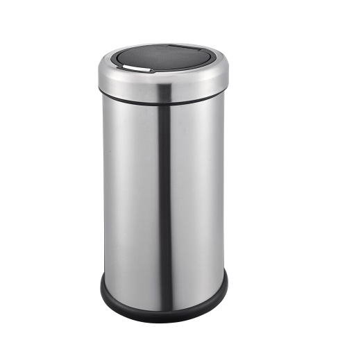 40L Stainless Steel Round Soft-Opening Touch Trash Can