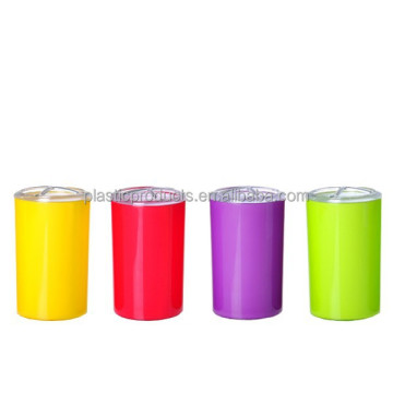 Colorful Plastic Toothbrush Holder with Cover: Simple and Round Design