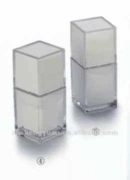 square shape cosmetic lotion bottle with double layer wall