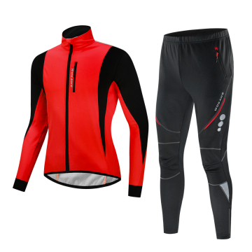 WOSAWE Men's Winter Cycling Windbreaker Set