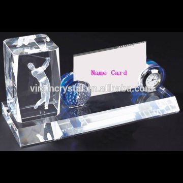 Crystal office gifts crystal name card holder crystal clock crystal 3d block