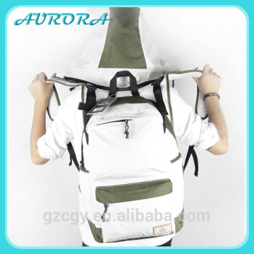 Huadu custom korean style Hoody backpack teenage backpack with hood