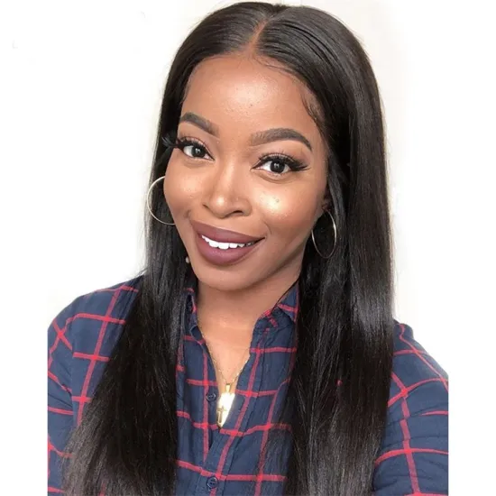 Women Human Hair 4x4 Straight Hair Wig Pre Plucked With Baby Hair 150% Density Natural Color Ear to Ear Lace Closure Wig
