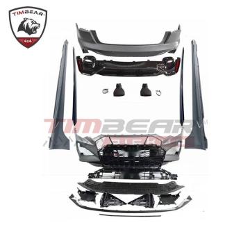 C8 S6 स्टाइल रियर डिफ्यूज़र ऑडी A6L 2019 के लिए कार निकास पाइप के साथ