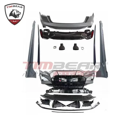 C8 S6 Style Rear Diffuser with Car Exhaust Pipe for Audi A6L 2019