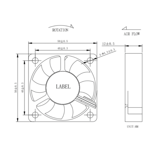 Ventilador de DC del servidor 50x10 A5