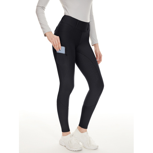 Gray Full Grips Equestrian Breeches Women Pocket