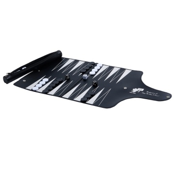 2022 Newest Perfecta Roll-up Travel Backgammon Game Set (Black)