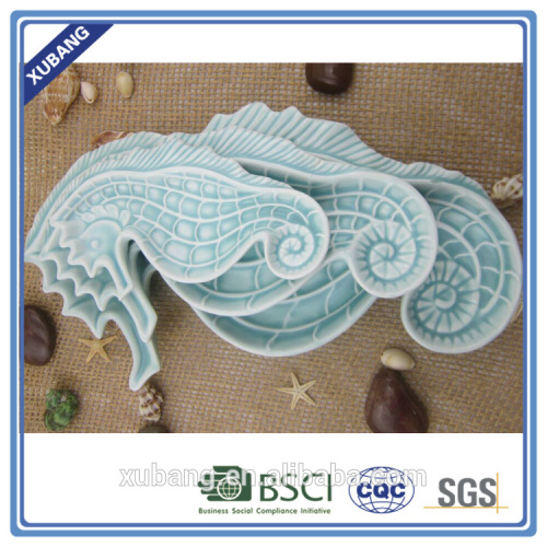 Sea horse shape ceramic chocolate plate