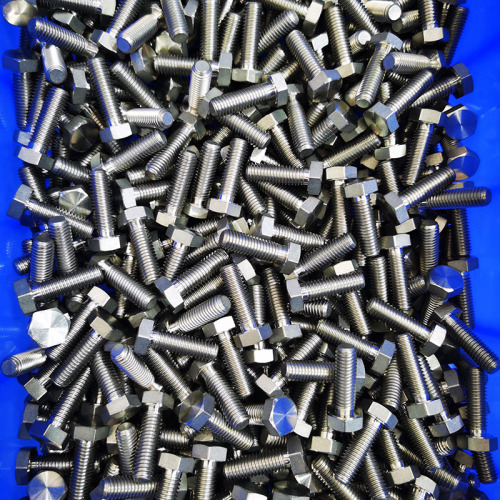 Standard titanium alloy fasteners.