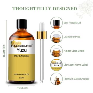 Aceite esencial de Yuzu al por mayor para el cuidado del cabello de la piel 100% puro de alimento orgánico natural de grado