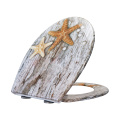 Duroplast Toilet Seat Soft Close in two-starfish pattern