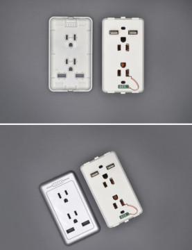 2015 New design USA wall socket american with dual usb port