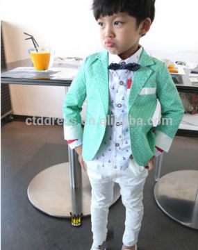 2014 New design Korean Style children coat+white pant 2 pcs children suits tuxedo