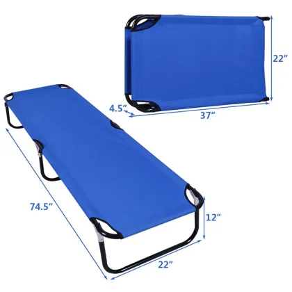 Portable Steel Frame Metal Camping Chair & Sleep Bed