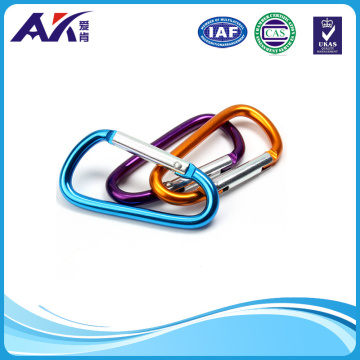 Assorted Colors D Shape Spring Loaded Gate Aluminum Carabiner for Home, RV, Camping, Fishing, Hiking, Traveling and Keychain