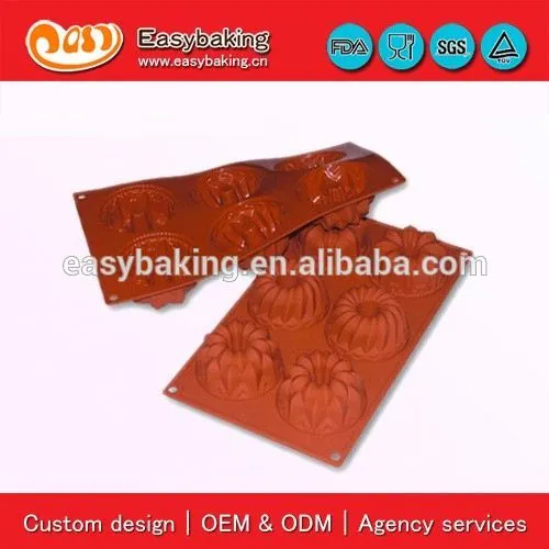 6 Cavities fantasy cake baking pans silicon bakeware