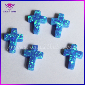 Lab Created Well Polished Cross Fire Opal Loose Blue Stone