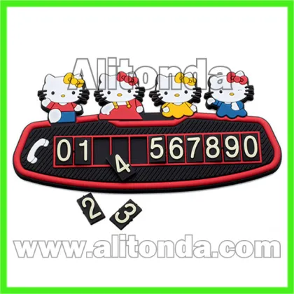 Silicone car temporary stop phone number boards car accessories promotional gifts