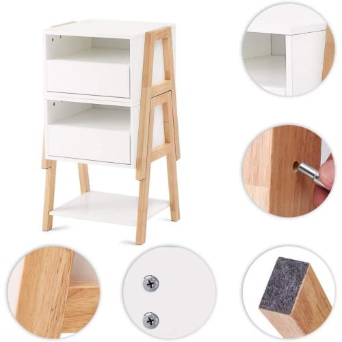 Nightstand Bedside Table Nightstands Bedroom Set of 2 with Drawer Supplier