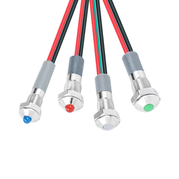 防水金属12V LEDインジケータライト-6mm小さなワイヤー付き