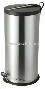European standard bathroom 3L stainless steel coating step-on trash bin with top finishing
