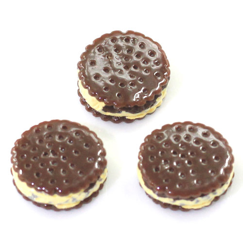 Galletas de sándwich de postre dulce de moda 13 * 7 mm en forma de Mini encantos de resina decoración artesanal hecha a mano espaciador de álbum de recortes