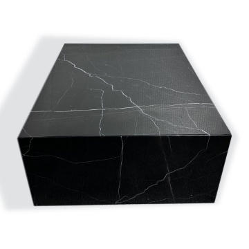 Mesa de café moderna de caja de mármol negro para decoración simple del comedor