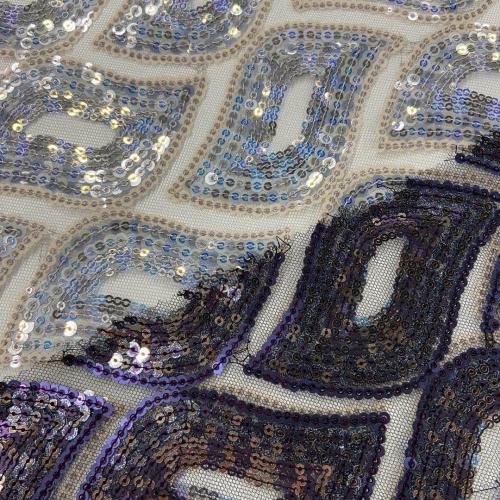 Attractive Geometric Lace Sequins Embroidery