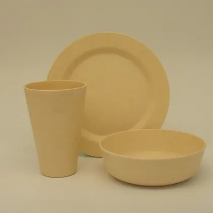 bio outdoor picnic bamboo fiber tableware set