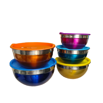 Maxcook Stainless Steel Mixing Bowl Sets for Kitchen - Ideal for Mixing Salads and Vegetables