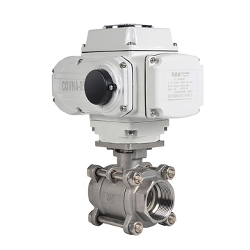 1/2 Inch Motorized Ball Valve with 12 Volt, 3-Piece Stainless Steel and 4-20ma Electric Actuator - On/Off Control