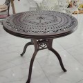 Outdoor cast aluminum table and chair sets