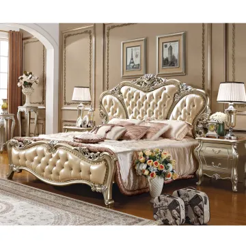 CBMmart Luxury Classic Bedroom Furniture Set: King Size Bed Frame and Matching Bedding