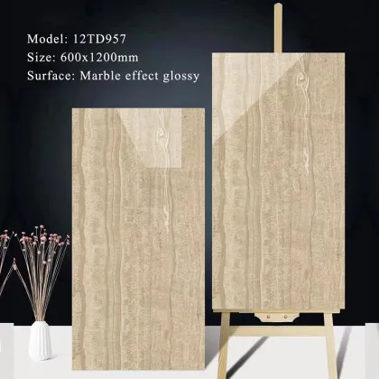 Vogue Design Glossy Glazed Marble Look Porcelain Tiles - 600x1200
