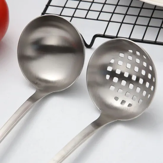 Stainless Steel Long Handle Spoon Colander Kitchenware