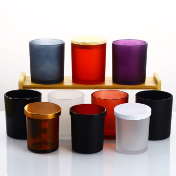 Frosted Glass Candle Cups with Cover for a Sweet Atmosphere