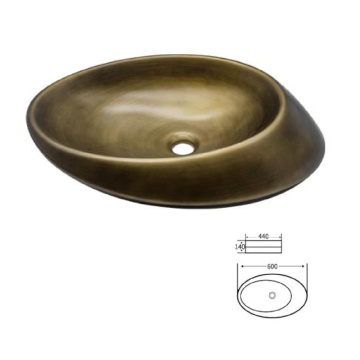 Gold Color Basin Bathroom Basins Golden Electroplating