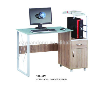 high,tall computer desk with cabinet and drawer