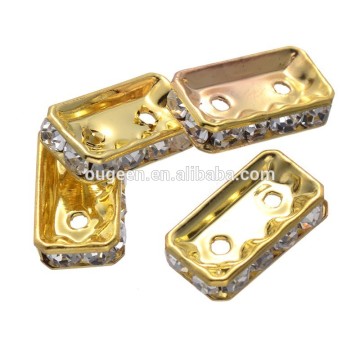 15.4x8.5mm Gold colour circle wheel silver rondelle spacer beads rhinestones for jewelry bracelet round glass beads